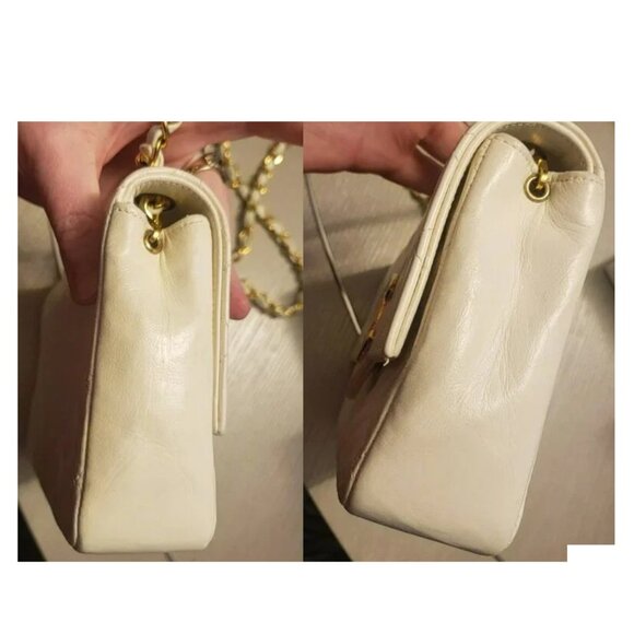 Chanel Vintage Interlocking CC White Leather Flap Bag Purse ✨🤍 - Picture 14 of 17